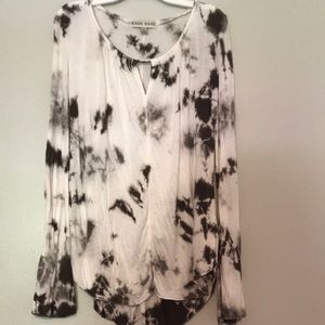 Tie dye tunic length long sleeve top